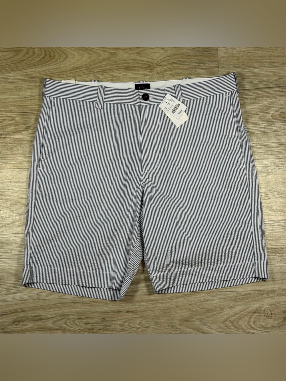 NEW J Crew Gramercy Navy White Striped Shorts Flex Chino Golf Country Club 34W